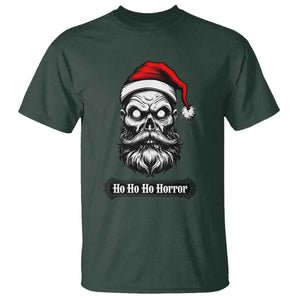 Creepy Christmas Skull T Shirt Ho Ho Ho Horror Santa Gothic Holiday TS02 Dark Forest Green Print Your Wear