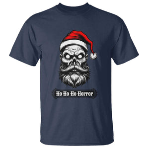 Creepy Christmas Skull T Shirt Ho Ho Ho Horror Santa Gothic Holiday TS02 Navy Print Your Wear