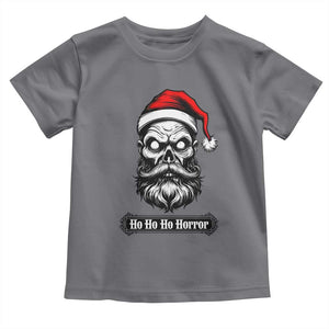 Creepy Christmas Skull Toddler T Shirt Ho Ho Ho Horror Santa Gothic Holiday TS02 Charcoal Print Your Wear