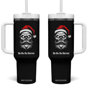Creepy Christmas Skull Tumbler With Handle Ho Ho Ho Horror Santa Gothic Holiday TS02 One Size: 40 oz Black Print Your Wear