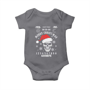 Dark Christmas Spirit Board Baby Onesie Creepy Merry Xmas Skull and Ouija Horror Holiday TS02 Charcoal Print Your Wear