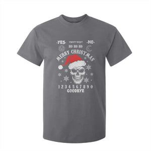 Dark Christmas Spirit Board T Shirt For Kid Creepy Merry Xmas Skull and Ouija Horror Holiday TS02 Charcoal Print Your Wear