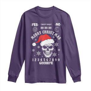 Dark Christmas Spirit Board Long Sleeve Shirt Creepy Merry Xmas Skull and Ouija Horror Holiday TS02 Purple Print Your Wear