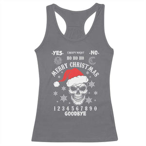 Dark Christmas Spirit Board Racerback Tank Top Creepy Merry Xmas Skull and Ouija Horror Holiday TS02 Charcoal Print Your Wear