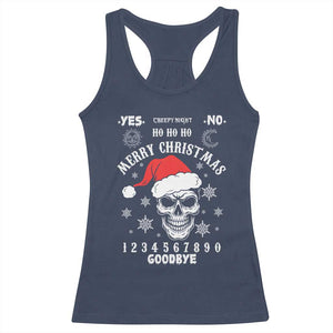Dark Christmas Spirit Board Racerback Tank Top Creepy Merry Xmas Skull and Ouija Horror Holiday TS02 Navy Print Your Wear