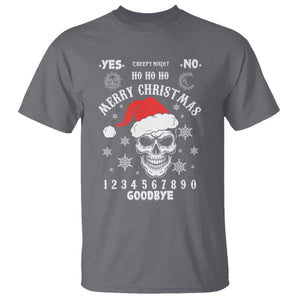 Dark Christmas Spirit Board T Shirt Creepy Merry Xmas Skull and Ouija Horror Holiday TS02 Charcoal Print Your Wear