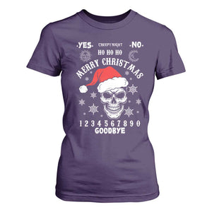 Dark Christmas Spirit Board T Shirt For Women Creepy Merry Xmas Skull and Ouija Horror Holiday TS02 Purple Print Your Wear