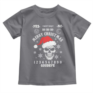 Dark Christmas Spirit Board Toddler T Shirt Creepy Merry Xmas Skull and Ouija Horror Holiday TS02 Charcoal Print Your Wear