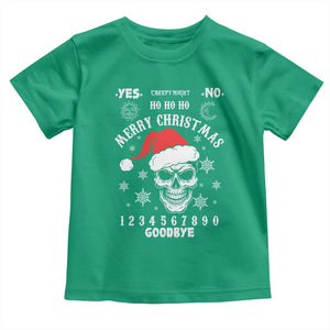 Dark Christmas Spirit Board Toddler T Shirt Creepy Merry Xmas Skull and Ouija Horror Holiday TS02 Irish Green Print Your Wear