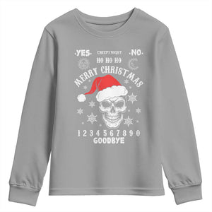 Dark Christmas Spirit Board Youth Sweatshirt Creepy Merry Xmas Skull and Ouija Horror Holiday TS02 Sport Gray Print Your Wear