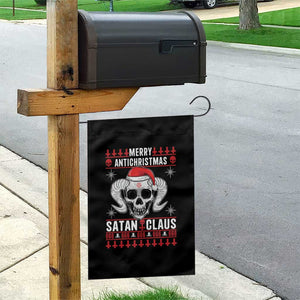 Satan Claus Skull Antichristmas Garden Flag Dark Humor Holiday 666 Skull and Horns TS02 Print Your Wear
