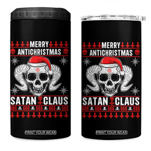 Satan Claus Skull Antichristmas 4 in 1 Can Cooler Tumbler Dark Humor Holiday 666 Skull and Horns TS02 One Size: 16 oz Black Print Your Wear