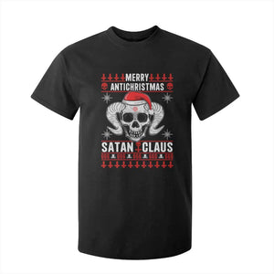 Satan Claus Skull Antichristmas T Shirt For Kid Dark Humor Holiday 666 Skull and Horns TS02 Black Print Your Wear