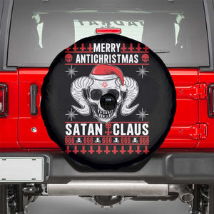 Satan Claus Skull Antichristmas Spare Tire Cover Dark Humor Holiday 666 Skull and Horns TS02 Black Print Your Wear