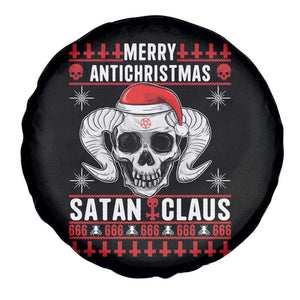 Satan Claus Skull Antichristmas Spare Tire Cover Dark Humor Holiday 666 Skull and Horns TS02 Print Your Wear