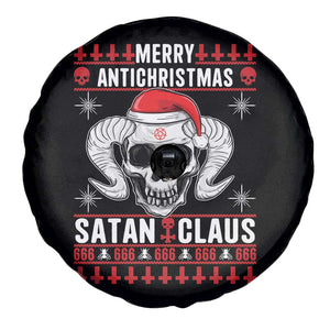 Satan Claus Skull Antichristmas Spare Tire Cover Dark Humor Holiday 666 Skull and Horns TS02 Print Your Wear