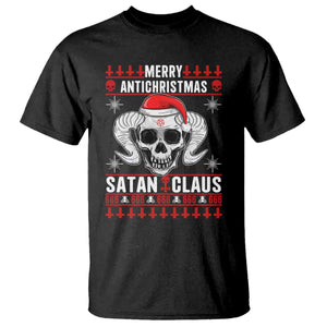 Satan Claus Skull Antichristmas T Shirt Dark Humor Holiday 666 Skull and Horns TS02 Black Print Your Wear