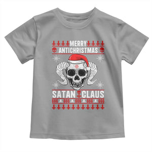 Satan Claus Skull Antichristmas Toddler T Shirt Dark Humor Holiday 666 Skull and Horns TS02 Sport Gray Print Your Wear