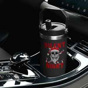 Silent Night Skull Christmas Flip Straw Tumbler Creepy Santa Gothic Holiday TS02 Print Your Wear
