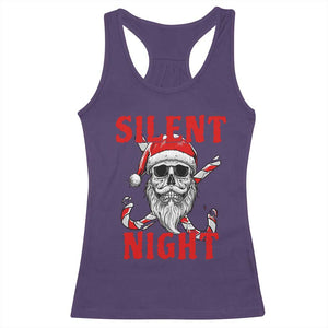Silent Night Skull Christmas Racerback Tank Top Creepy Santa Gothic Holiday TS02 Purple Print Your Wear