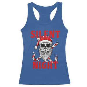 Silent Night Skull Christmas Racerback Tank Top Creepy Santa Gothic Holiday TS02 Royal Blue Print Your Wear