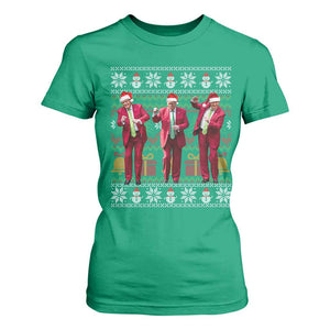 Funny Christmas Trump Dancing T Shirt For Women 47th President Viral Dances Xmas Ugly Sweater TS02 Irish Green Print Your Wear