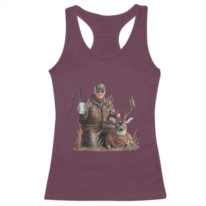 Trump Deer Hunting Racerback Tank Top And Beer Old School Camouflage TS02 Maroon Print Your Wear