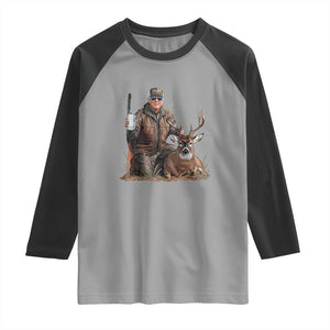 Trump Deer Hunting Raglan Shirt And Beer Old School Camouflage TS02 Sport Gray Black Print Your Wear