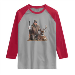 Trump Deer Hunting Raglan Shirt And Beer Old School Camouflage TS02 Sport Gray Red Print Your Wear
