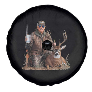 Trump Deer Hunting Spare Tire Cover And Beer Old School Camouflage TS02 Print Your Wear