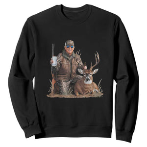 Trump Deer Hunting Sweatshirt And Beer Old School Camouflage TS02 Black Print Your Wear