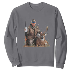 Trump Deer Hunting Sweatshirt And Beer Old School Camouflage TS02 Charcoal Print Your Wear