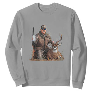 Trump Deer Hunting Sweatshirt And Beer Old School Camouflage TS02 Sport Gray Print Your Wear