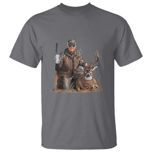 Trump Deer Hunting T Shirt And Beer Old School Camouflage TS02 Charcoal Print Your Wear
