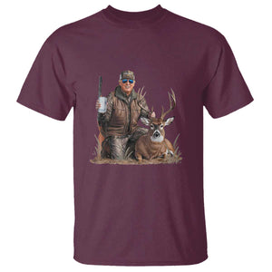 Trump Deer Hunting T Shirt And Beer Old School Camouflage TS02 Maroon Print Your Wear