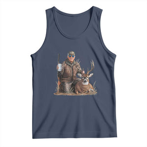 Trump Deer Hunting Tank Top And Beer Old School Camouflage TS02 Navy Print Your Wear