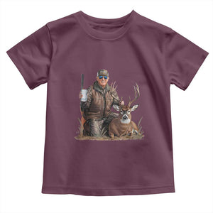 Trump Deer Hunting Toddler T Shirt And Beer Old School Camouflage TS02 Maroon Print Your Wear