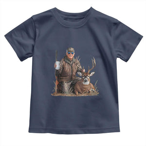Trump Deer Hunting Toddler T Shirt And Beer Old School Camouflage TS02 Navy Print Your Wear