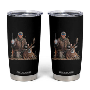 Trump Deer Hunting Tumbler Cup And Beer Old School Camouflage TS02 Black Print Your Wear