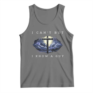 Christian Faith Tank Top I Can't But I Know A Guy Christ Cross TS02 Black Heather Print Your Wear