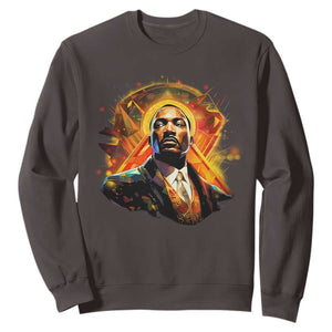 Martin Luther King MLK Sweatshirt Afrofuturism Graphic Art Black History Month TS02 Dark Chocolate Printyourwear