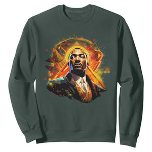 Martin Luther King MLK Sweatshirt Afrofuturism Graphic Art Black History Month TS02 Dark Forest Green Printyourwear