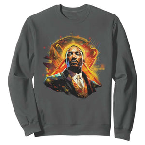 Martin Luther King MLK Sweatshirt Afrofuturism Graphic Art Black History Month TS02 Dark Heather Printyourwear