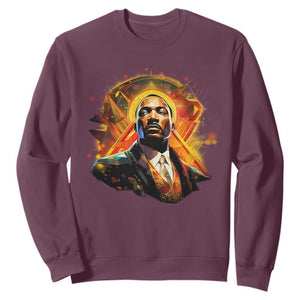 Martin Luther King MLK Sweatshirt Afrofuturism Graphic Art Black History Month TS02 Maroon Printyourwear