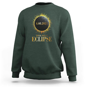Total Solar Eclipse Sweatshirt 8 April 2024 Totality Phenomenon United States TS02 Dark Forest Green Printyourwear