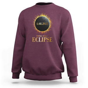 Total Solar Eclipse Sweatshirt 8 April 2024 Totality Phenomenon United States TS02 Maroon Printyourwear