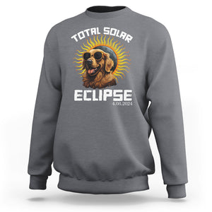 Total Solar Eclipse Sweatshirt Golden Retriever April 8 2024 TS02 Charcoal Printyourwear