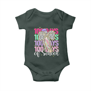 Retro Coquette 100 Days Of School Baby Onesie for Schoolgirls Teacher TS02 Print Your Wear