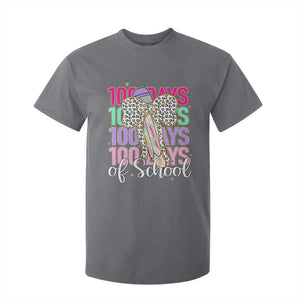 Retro Coquette 100 Days Of School T Shirt For Kid for Schoolgirls Teacher TS02 Charcoal Print Your Wear