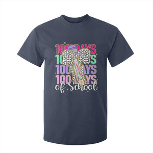 Retro Coquette 100 Days Of School T Shirt For Kid for Schoolgirls Teacher TS02 Navy Print Your Wear